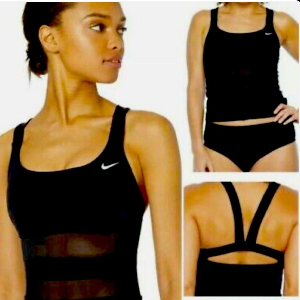 Nike Women's Black Mesh Tankini Set